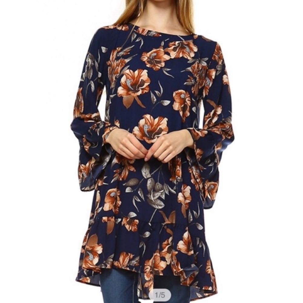 Navy Floral Dress (top)